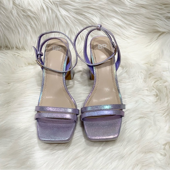 BP. Reynna Platform Heel Sandal In Purple Metallic - Picture 2 of 7